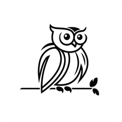 Elegant owl or bird illustration for icons and logos