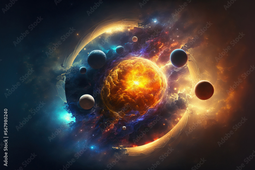 Poster abstract background of space. nebulae and constellations, horoscopes and forecasts. the universe. ge