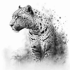 Foto op Plexiglas Digital illustration or drawing of a jaguar. Generative ai © bernardojbp