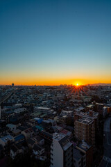 Early Winter Cityview in Tokyo Japan