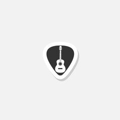 Guitar pick icon sticker isolated on gray background