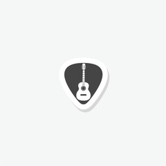 Guitar pick icon sticker isolated on gray background