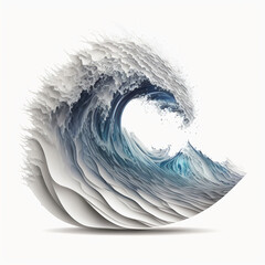 Wave clipart, vector illustration. Generative AI.