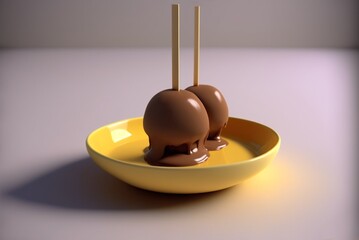 3d dango with chocolate. AI generated 