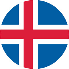 Iceland flag round shape 2023020434