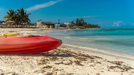 Kayak on a beautiful Caribbean beach