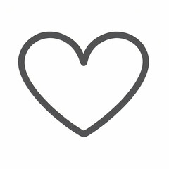 Heart shape outline, clip art, vector illustration. Generative AI.