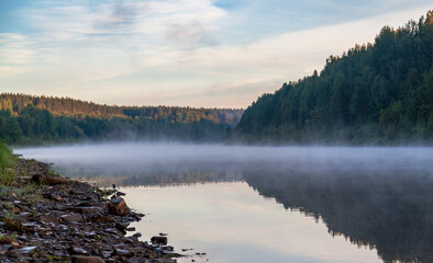 sunrise over the lake