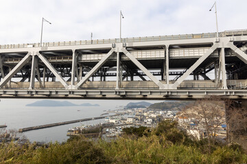 Obraz premium 日本の岡山県倉敷市の鷲羽山の美しい風景