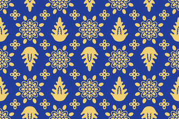 Tampuk Manggis Motif, Jambi, Sumatera Land, Indonesia Batik Traditional Melayu - Vector