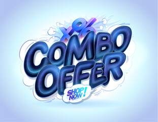 Combo offer web banner mockup with glossy lettering - 567989008