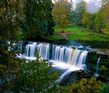Keila-Joa waterfall photographed on 120 film with Mamiya RB67 camera in Estonia	