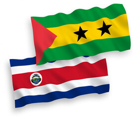 Flags of Saint Thomas and Prince and Republic of Costa Rica on a white background