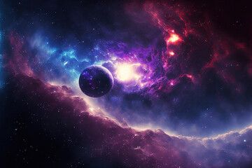 Obraz na płótnie Canvas Galaxy background image, Ai generated