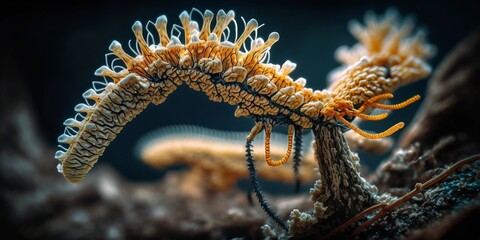 close-up cordyceps fungus - obrazy, fototapety, plakaty