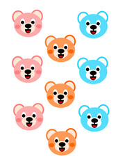 Obraz premium Set of funny and cute bears for any pattern for any stuff for kids