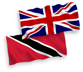 Flags of Great Britain and Republic of Trinidad and Tobago on a white background