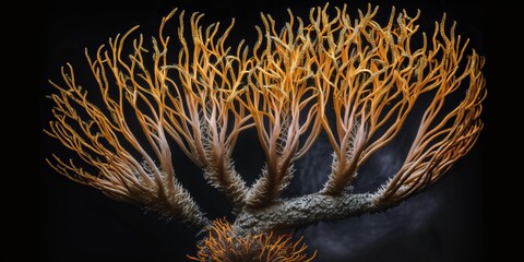 close-up cordyceps fungus - obrazy, fototapety, plakaty
