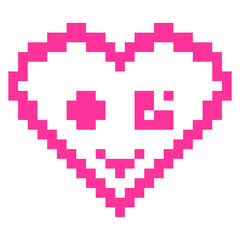 vector digital work pink digital heart give a cute smile