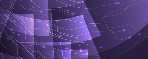 Square rectangle picture frame with light effect neon color motion graphic on isolated purple background.