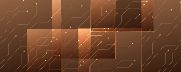 Square rectangle on bronze and brown background. Brown light moveing for overlay element. 3D illustration rendering.