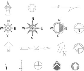 Vector illustration sketch of compass symbol logo