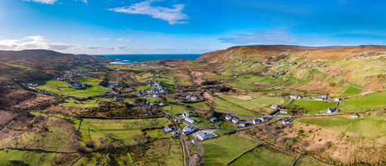 Aerial view of Glencolumbkille in County Donegal, Republic of Irleand