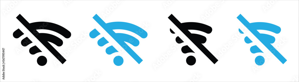 Poster no internet connection icon set. no wi-fi icon. no signal icon collections symbol sign, vector illus