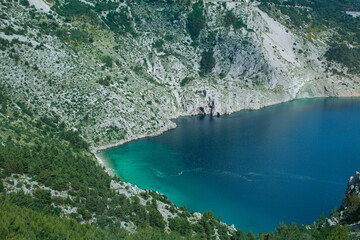 Obraz premium view of the sea from the mountain, in Croatia