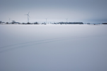 Minimalistic winter image of the snowfield