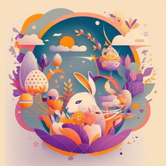 Easter Egg Holiday created with Generative AI