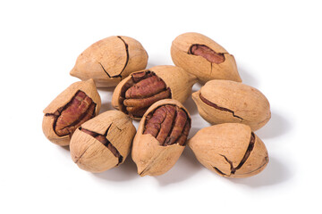 pecan nuts isolated on white background