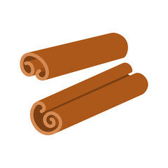 Cinnamon sticks isolated on white. Christmas spices cinnamon.
