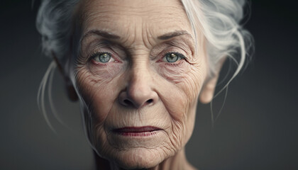 Closeup shot of an aged woman