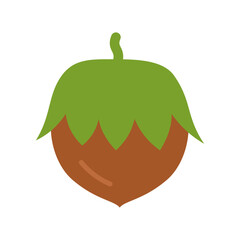 Hazelnut icon. Filbert isolated on white background.