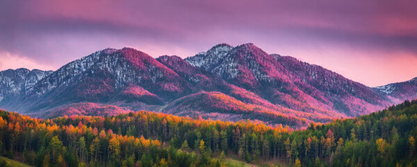 sunset in the mountains