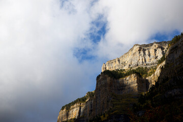 Rocky peak in Ordesa Valley National Park, Pyrenees in Spain.