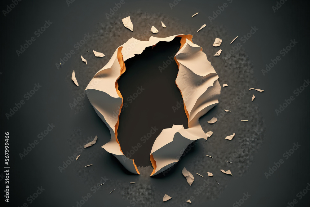 Poster isolated ripped paper on a dark background. generative ai