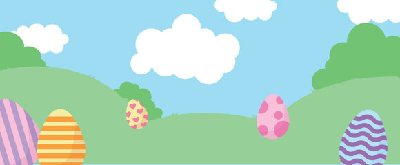 banner field with easter eggs
