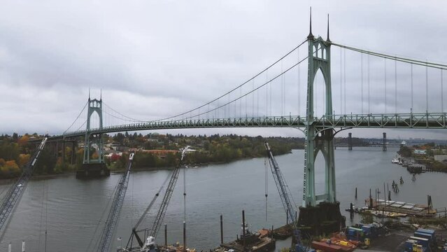 Video clip of St Johns Bridge in Portland Oregon