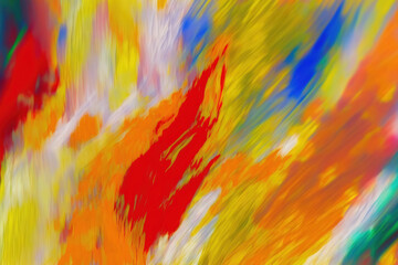 Background of abstract art. oil on canvas paintings paintbrush strokes. today's art. vivid, multicolored texture Background painted digitally. speed blurred backdrop multi color blur . Generative AI