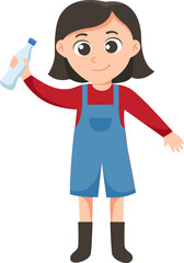 woman separating waste, recycling garbage and sorting refuse for recycle