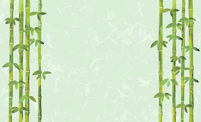 竹　竹林　水彩風　墨絵　背景イラスト