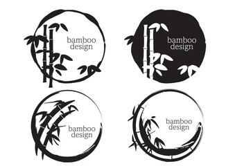 竹　竹林　水彩風　墨絵　背景イラスト