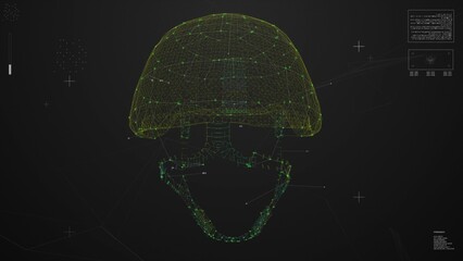 Military Operations Helmet Scan. Advanced Tactical Visualization and Detection