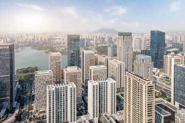 Fototapeta na wymiar Aerial photo of Hefei urban landscape in Anhui