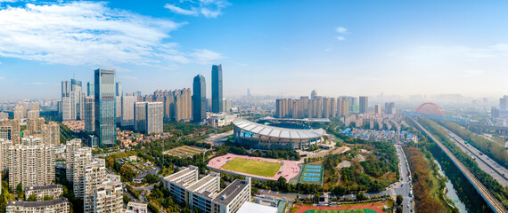 Aerial photo of Hefei urban landscape in Anhui