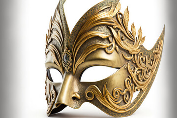 Mask from Mardi Gras, isolated on white. Generative AI
