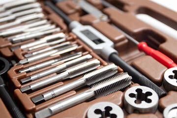 Set of Thread Cutting Tool. Tap and other carving details