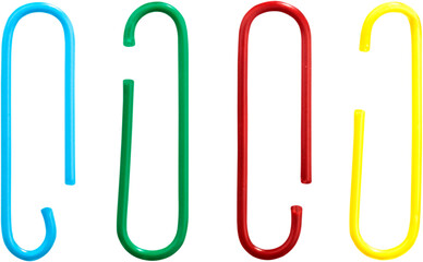 Obraz premium Colorful Broken Paper Clips - Isolated